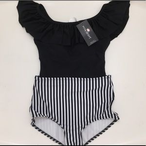 Off the shoulder two-piece bathing suit